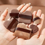 6PCS Chocolate Makeup Blender Cosmetic Puffs Air Cushion Foundation Sponge Loose Powder Puff Fit The Face Cosmetic Beauty Tools
