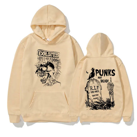 Rock Band The Exploited Not Dead Pullover Hoodie Men's Fashion Hip Hop Sweatshirts Unisex Punk Retro Oversized Hoodies Streetwea - Lootquake