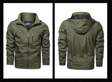 New Functional Waterproof Jacket Men's Autumn Casual Rainproof Detachable Cap Work Coat Hiking Mountain Windproof Windbreaker - Lootquake
