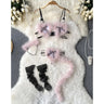 Red Christmas Sexy Lingerie Shawl Set Halter Jumpsuit Lace-up Cosplay Costume New In Women Clothes Skinny Bodysuit Suit Hotsweet - Lootquake