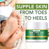 Crema hidratante para pies, para pies y talones secos. Crema calmante para pies secos y agrietados con urea y aceite de árbol de té.