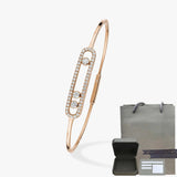 Pulsera de mujer en plata de ley S925, serie clásica MOVE/TWIN, pulsera de diamantes franceses, regalo navideño, joyería de alta calidad.