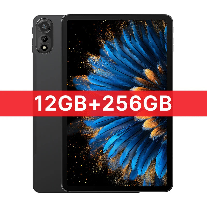 Tablettes Blackview MEGA 2 12 pouces 2K écran Widevine L1 24 Go (8 + 16) Android 15 256 Go 9000 mAh AI caméra principale Pad PC