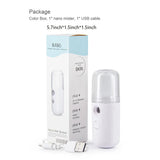 Humidificador facial en aerosol, mini, portátil, con carga, instrumento de belleza, máquina de pulverización fría, vaporizador facial.