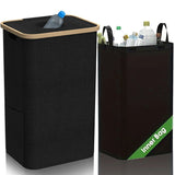 Poubelle de recyclage de cuisine 100 L et sacs de rangement, poubelle de recyclage de cuisine, poubelle de recyclage de bouteilles de grande capacité avec sacs fourre-tout amovibles,