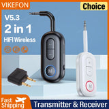 Receptor y transmisor de audio Bluetooth 5.3 con conector auxiliar de 3,5 mm para avión, adaptador USB inalámbrico para TV, PC, auriculares, kit de coche y altavoz.