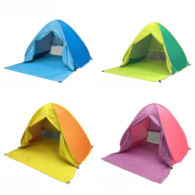 With Door Curtain 2-3Persons Pop Up Beach Tent Automatic Quickly Open Outdoor Camping Tour UV50+ Portable Ultralight Sunscreen - Lootquake