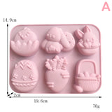 1pc 2024 Easter Bunny Silicone Mold 3D Egg Chocolate Mould Jelly Pudding Cute Rabbit Shape Easter Party Cake Decorating Tool - Lootquake