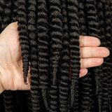 16 Inch Brown Twisted Braided Bob Wig | Full Lace | Kanekalon Fiber | For Black Women