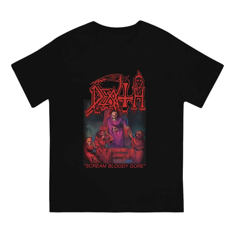 Funny Death Scream Bloody Gore T-Shirt Men Round Neck 100% Cotton T Shirts Sabbath Short Sleeve Tee Shirt Gift Tops - Lootquake