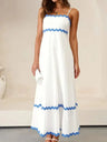 Striped Contrasting Colors Long Dress Women Spaghetti Strap High Waist Backless Party Evening Dresses Female Sleeveless Spring - Lootquake