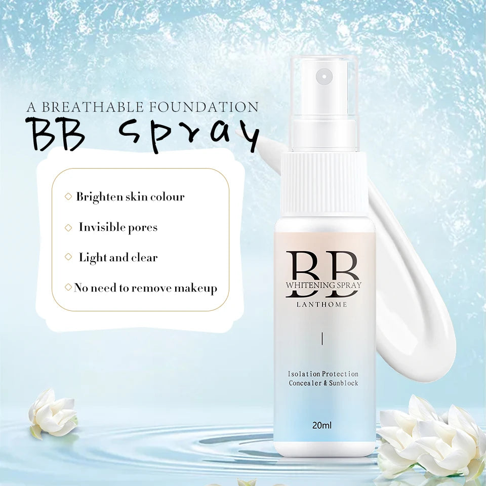 Spray blanchissant BB, crème BB hydratante éclaircissante pour la peau, fond de teint nourrissant, soins de la peau, cosmétiques de beauté