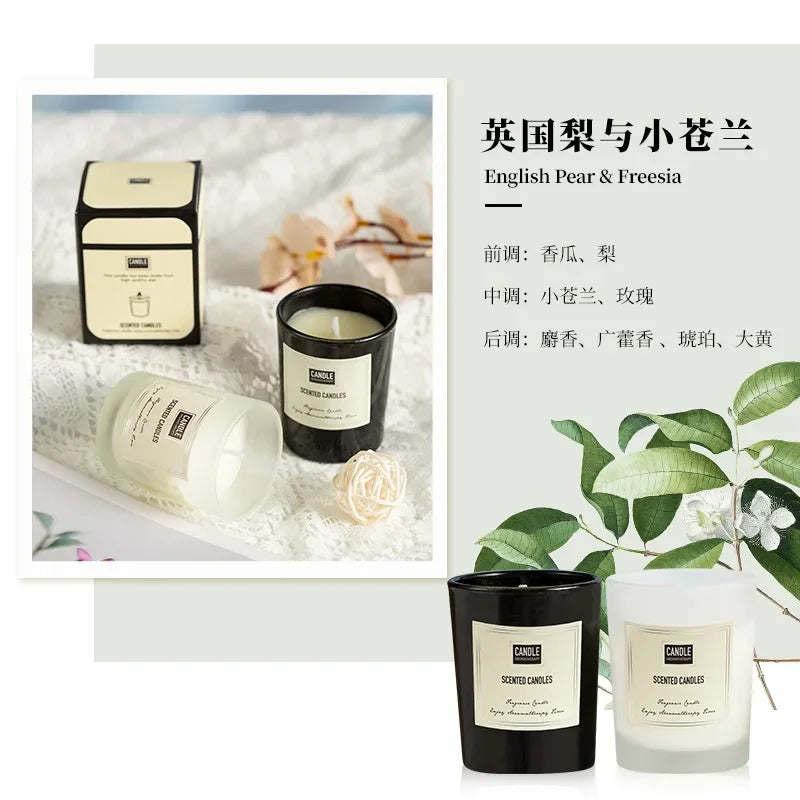 1 vela de aromaterapia con aroma a planta europea moderna para sala de estar, dormitorio, purificación del aire, fragancia duradera, decoración de vasos.