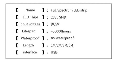 AmmToo 1-5M Plant Light Grow LED Strip 5V USB Full Spectrum Phyto LED for Greenhouse Tent Hydroponic Plants Flower Seed Lighting - Lootquake