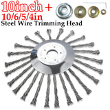 10/6/5/4 inch Steel Wire Trimming Head Lawn Mower Brush Cutter Accessories Garden Tool Universal Gasoline Brushhead Parts Tools