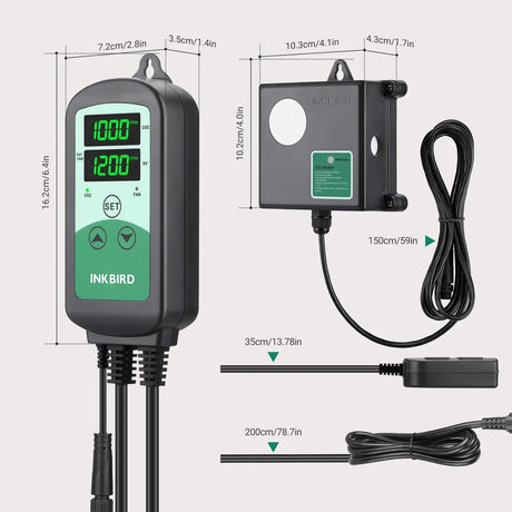 INKBIRD ICC-510 CO2 Controller Day and Night Smart Carbon Dioxide Controller with High and Low CO2 Alarm for Grow Room,Grow Tent - Lootquake