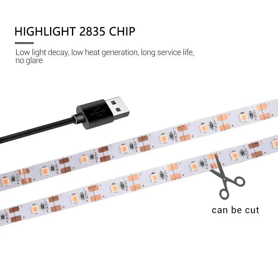 AmmToo 1-5M Plant Light Grow LED Strip 5V USB Full Spectrum Phyto LED for Greenhouse Tent Hydroponic Plants Flower Seed Lighting - Lootquake