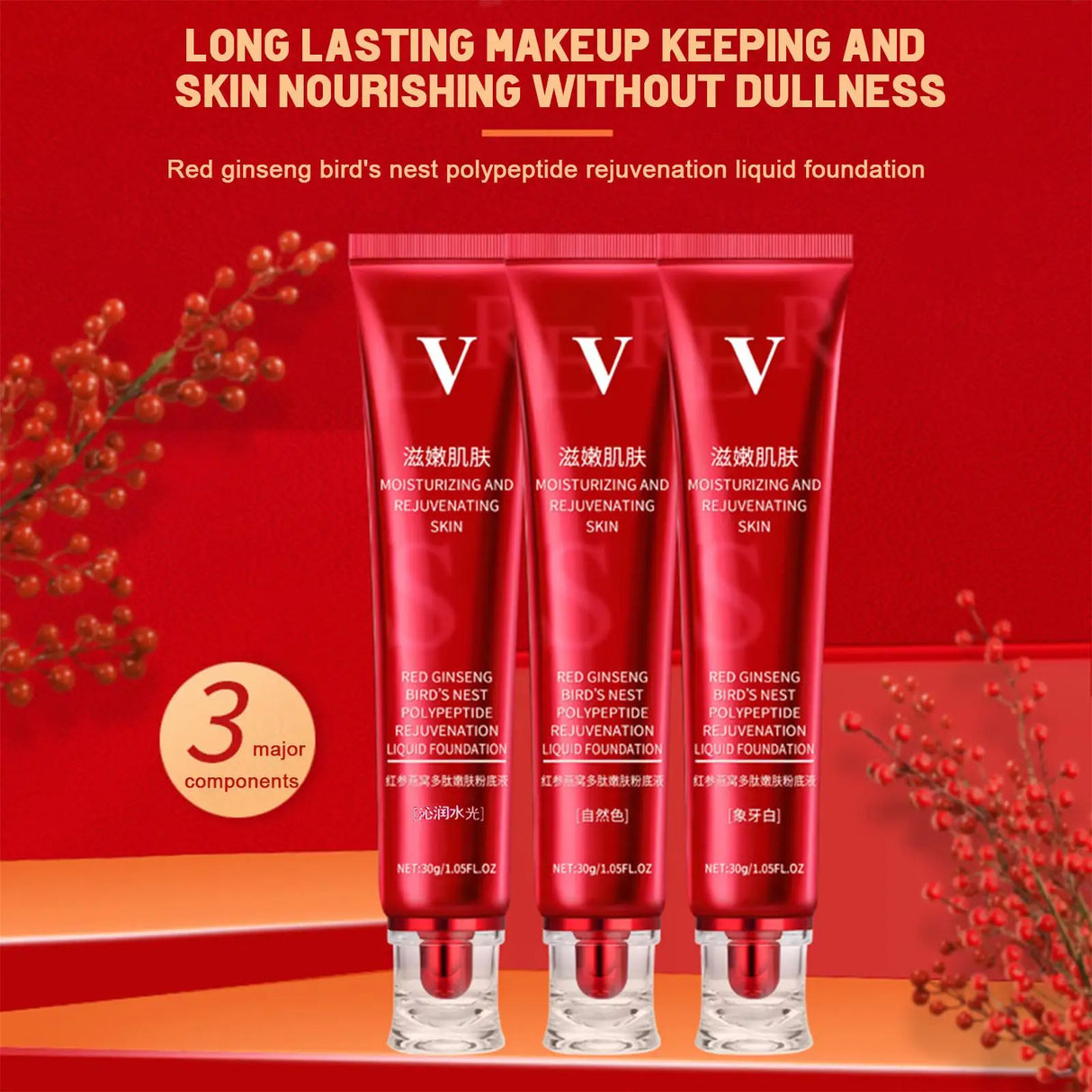 FV Foundation Maquillaje en crema líquida Base a prueba de agua Corrector Crema hidratante con control de aceite Corrector de larga duración con control de aceite
