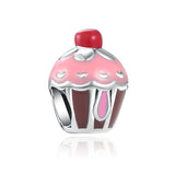 Dije de plata de ley 925 con forma de café, vino tinto, cafetera, copa de champán, compatible con pulseras colgantes originales, joyería DIY para mujer.