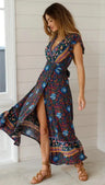 Vestido largo sexy con estampado de vacaciones de verano 2024 para mujer