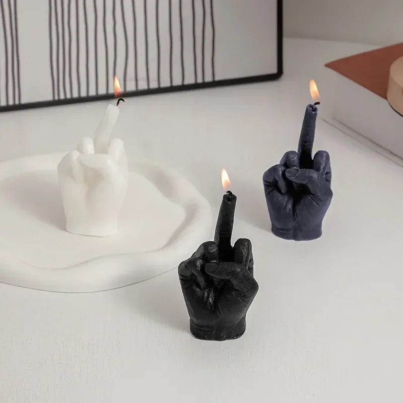 Velas creativas con forma de dedo medio, velas perfumadas, regalos divertidos y originales, adornos para decoración del hogar, regalos de cumpleaños.