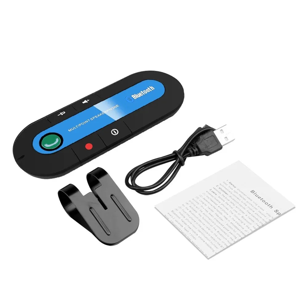 Kit mains libres Bluetooth pour voiture, clip pare-soleil, récepteur audio sans fil, haut-parleur stéréo sans fil, lecteur de musique MP3