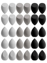 30 Beauty Eggs (Esponjas de Maquillaje) Esponja de Belleza Mixta para Base de Maquillaje, Líquida, en Crema y en Polvo Sin Impurezas, Multicolor C