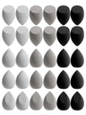 30 Beauty Eggs (Esponjas de Maquillaje) Esponja de Belleza Mixta para Base de Maquillaje, Líquida, en Crema y en Polvo Sin Impurezas, Multicolor C