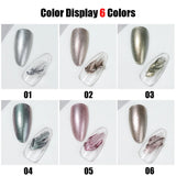 Vendeeni 6 Colors Cream Metal Gel Nail Polish Shiny Platinum UV Soak Off Gel Lacquer Painting Edge Line Gel Varnish For Nail Art