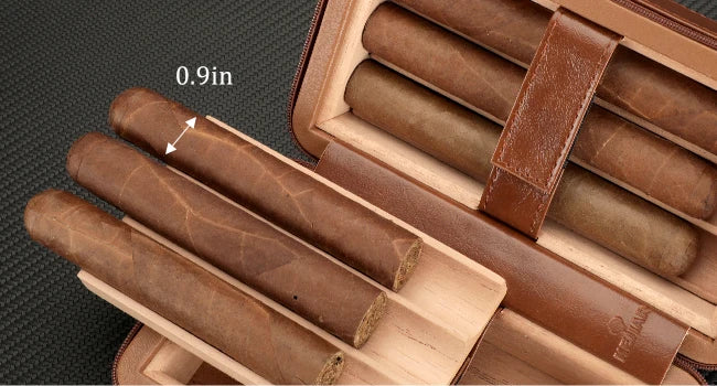 Cedar Wood Cigar Humidor Box with Humidifier and Hygrometer, Travel Cigar Case with Gift Box,Cigar Humidifier Box Holds 6 Cigars