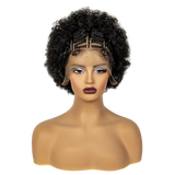 8" Natural Afro Kinky Curly Braids Wig | 13x6 Lace | Baby Hair | Bouncy Curls