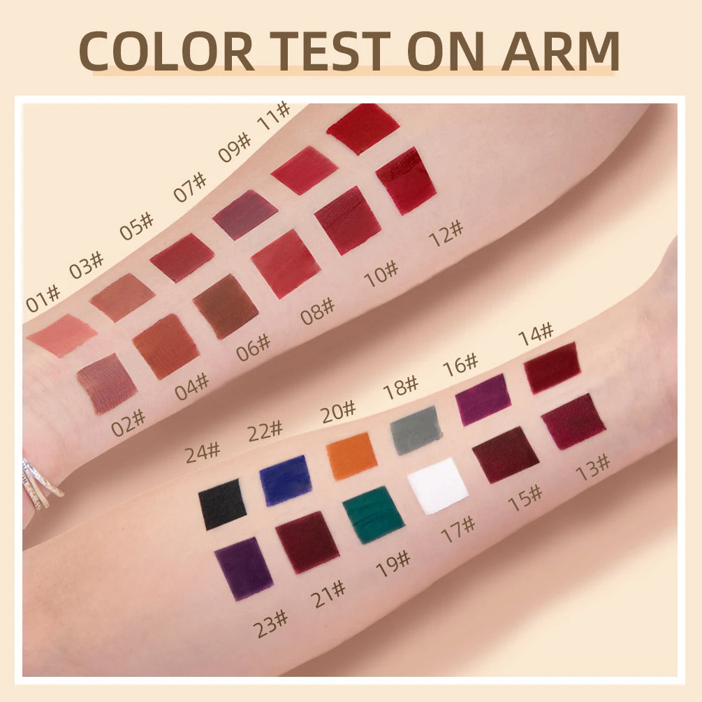 QIBEST Rouge à lèvres liquide mat Waterproof longue tenue Velours Gloss à lèvres Tube de teinte Pigment Nude mat Rouge à lèvres Maquillage des lèvres