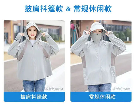 Ice Silk Sun UPF 50+ UV Protection Jacket Big Brim Thin Ice Silk Sun Protection Jackets UV Protection Hooded Windbreaker 4XL 5XL - Lootquake