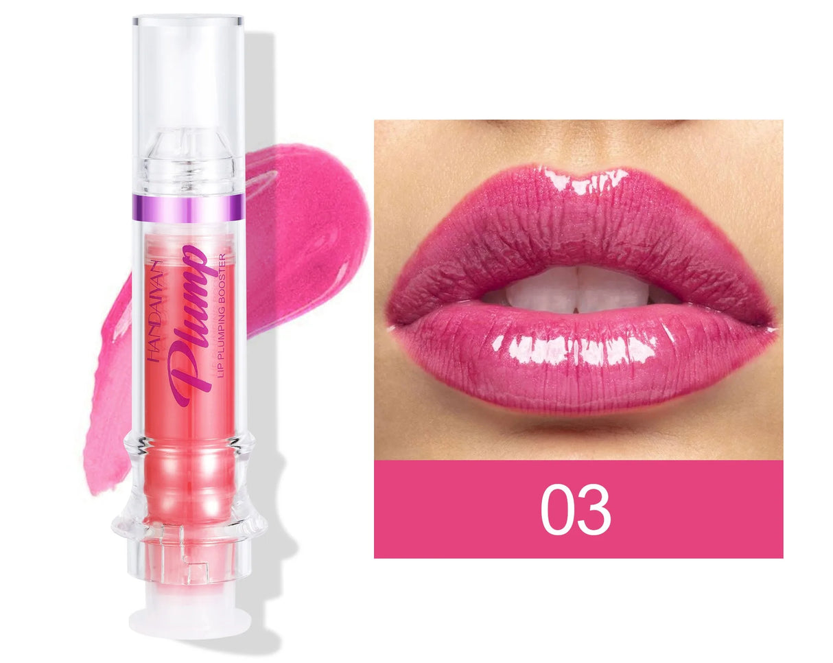 Sexy Plumper Glitter Red Nude Lipstick Liquid Waterproof Moisturize Oil Lipgloss Makeup Lip Plumping Booster Gloss Lipstick