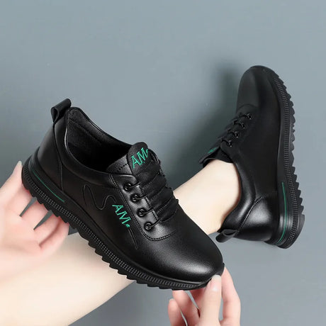 Little White Shoes Women's 2024 New Sports Casual Soft Single Shoes Spring Autumn Designer Sneakers    Middle-aged And Elderly - Lootquake