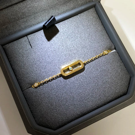 925 Sterling Silver Luxury Jewelry Classic Single Diamond Women's Bracelet. Moving Diamonds. - Lootquake