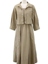 LANMREM 2 Pieces Sets For Women Suspender Long Dress With Sleeves Coat Female Casual Clothing 2024 Summer New 2DA6550 - Lootquake