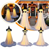 Lighted Spooky Ghost Decor Scary Standing Ghost with LED String Lights Home Porch Garden Yard Lawn Party Halloween Decorations