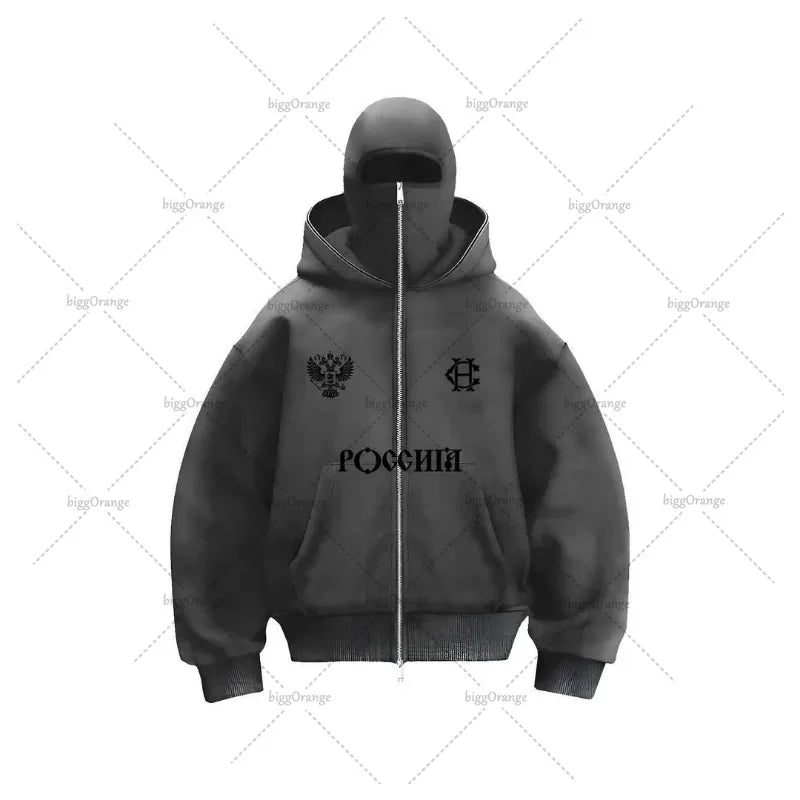 2025 Harajuku Y2K Double-layer Design Casual Loose Zipper Hoodie Men Street Hip-hop Punk Fashion Versatile Sweatshirt Women - Lootquake
