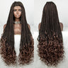 36" 613 Blonde Braided Wig | Lace Front | Baby Hair | Colored Braids
