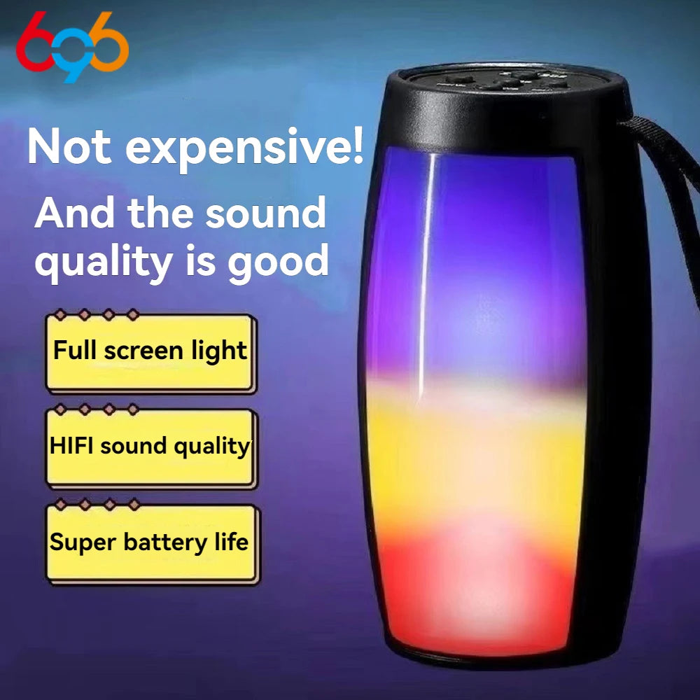Enceinte Bluetooth portable sans fil 1500 mAh, éclairage LED RGB, caisson de basses extérieur, haut-parleur stéréo, volume élevé, pour la maison