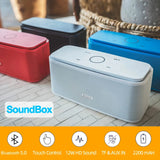 Altavoz Bluetooth DOSS SoundBox, control táctil, sonido HD de 12 W, resistencia al agua IPX5, micrófono integrado, manos libres.