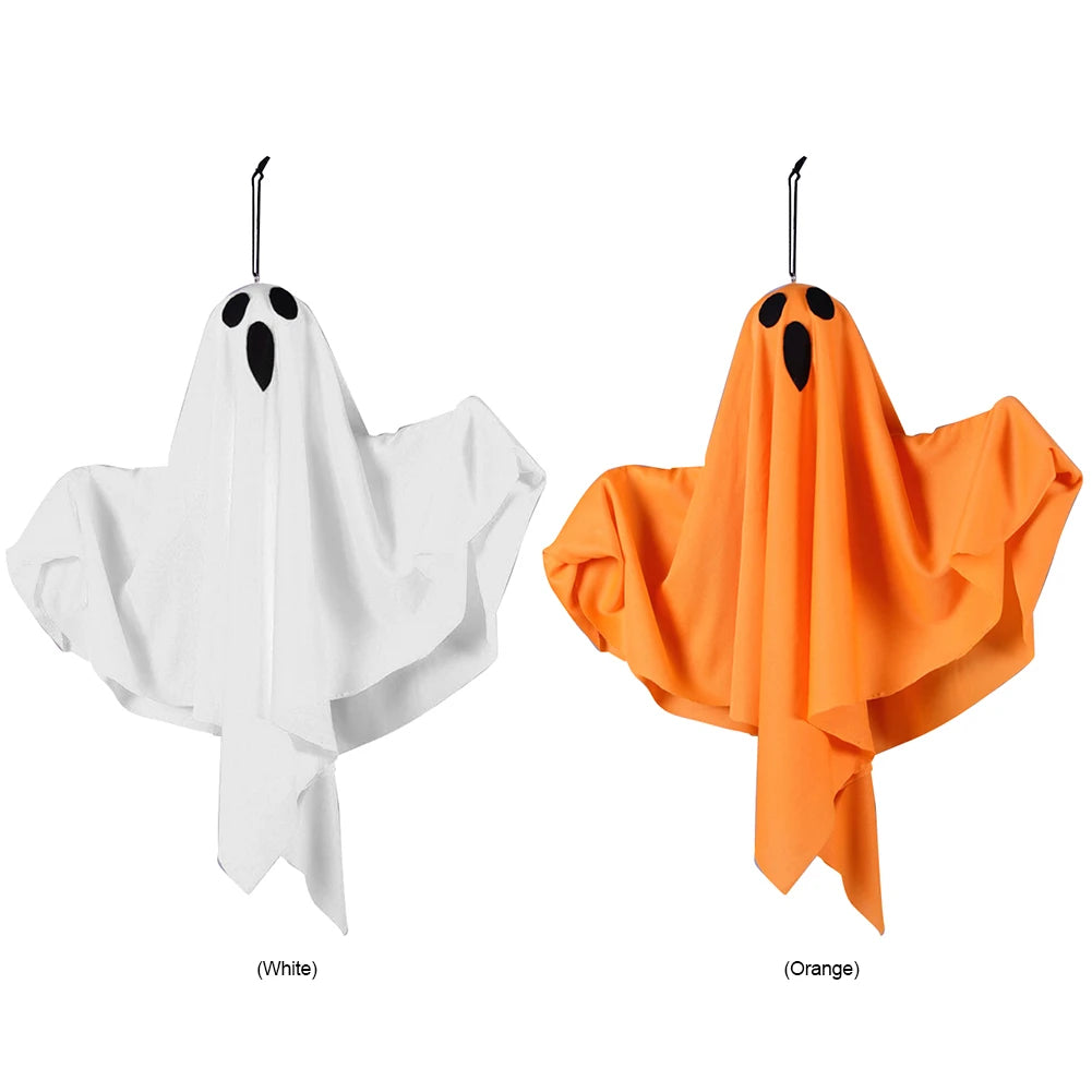 Spooky Ghost Halloween Decor Waterproof Halloween Glowing White Ghost Glowing Door Hanging Ghost for Halloween Garden Home Decor