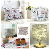 Tela estampada de periódico, tela acolchada de algodón y lino para costura DIY, mantel, cojín, mantel individual, bolsa de almacenamiento, materiales para manualidades