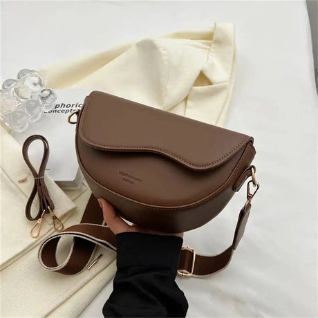 Small PU Leather Saddle Armpit Bags for Women 2024 Summer Chain Shoulder Crossbody Bag Ladies Vintage Underarm Handbags bolsa - Lootquake
