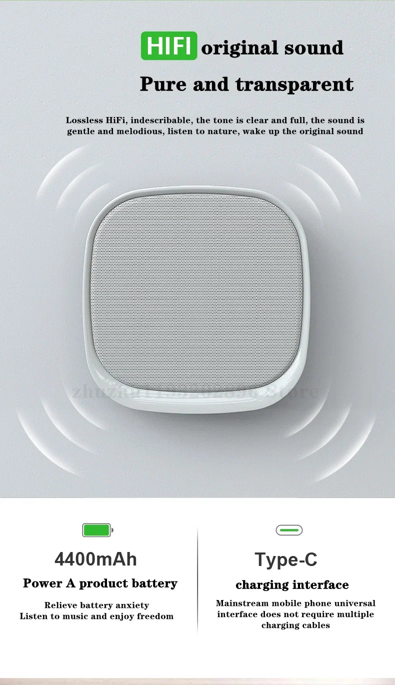 Altavoz Bluetooth de pared con interconexión TWS, batería incorporada de 4400 mAh, estéreo portátil, subwoofer estéreo envolvente 3D inalámbrico.
