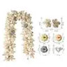 Halloween Thanksgiving Pink Decorations Artificial Fall Maple Leaves Garland Autumn Hanging Pink Pumpkins Flowers Berries Rattan