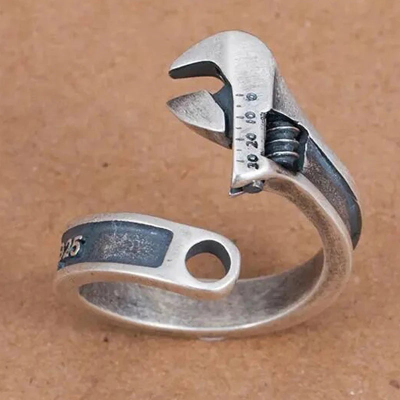 Fashion Wrench Opening Adjustable Size Metal Ring Men's Hip Hop Rock Party Jewelry Gift - Lootquake