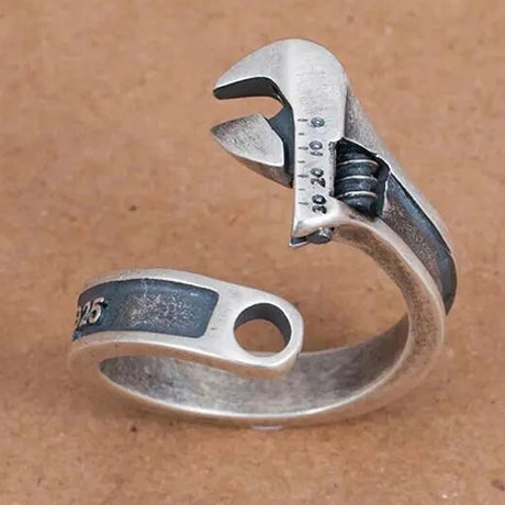 Fashion Wrench Opening Adjustable Size Metal Ring Men's Hip Hop Rock Party Jewelry Gift - Lootquake