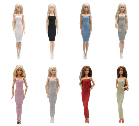 1piece Doll Clothes Long Dress Shinny Braces Skirt For 30CM Barbie Doll clothing Outfits 1/6 Dolls Accessories - Lootquake